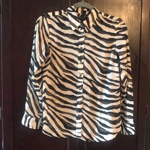 👀Banana Republic zebra print blouse